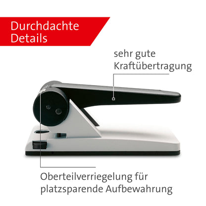 Novus (B 265) Registraturlocher für das Büro in Farbe Grau-Schwarz