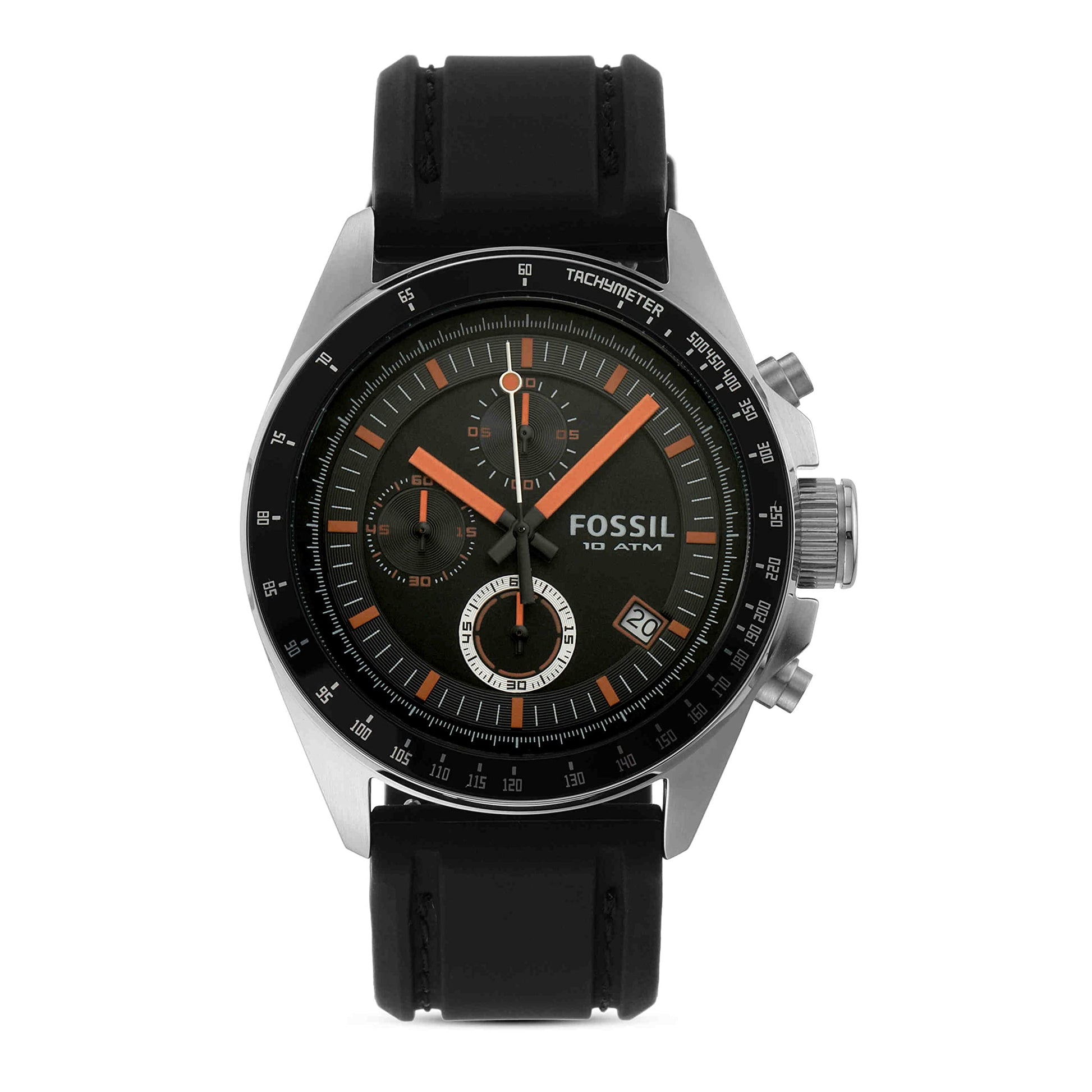 FOSSIL Decker Quarzwerk Chronograph Herrenuhr (44mm) mit Edelstahl- oder Lederarmband
