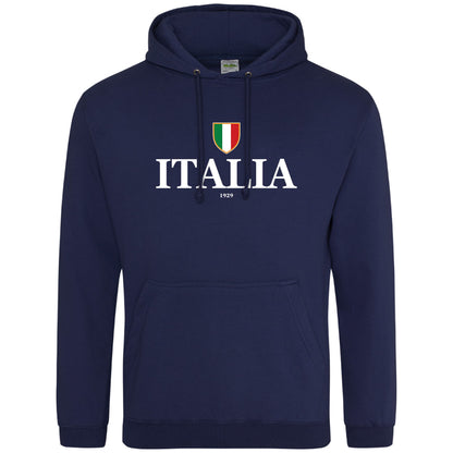 ITALIA Herren Kapuzenpullover mit italienische Flagge in Königsblau