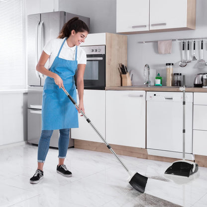 Besen und Kehrschaufel-Set | Combo mit 137cm Langem Griff für Küche, Haushalt
