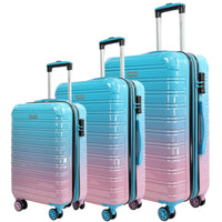BLADE Hartschalen Reisekoffer-Set (3-teilig) mit TSA Schloss: Erweiterbar (Blau-Pink)