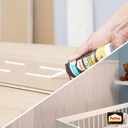 Pattex 'Kleben statt Bohren' Montagekleber (Extra Stark) mit einfacher Verwendung | 133g: Alle Materialien, ohne Lösungsmittel,