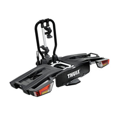 Thule EasyFold XT Fahrradträger für Anhängerkupplung für 2 Fahrräder (Schwarz-Aluminium)