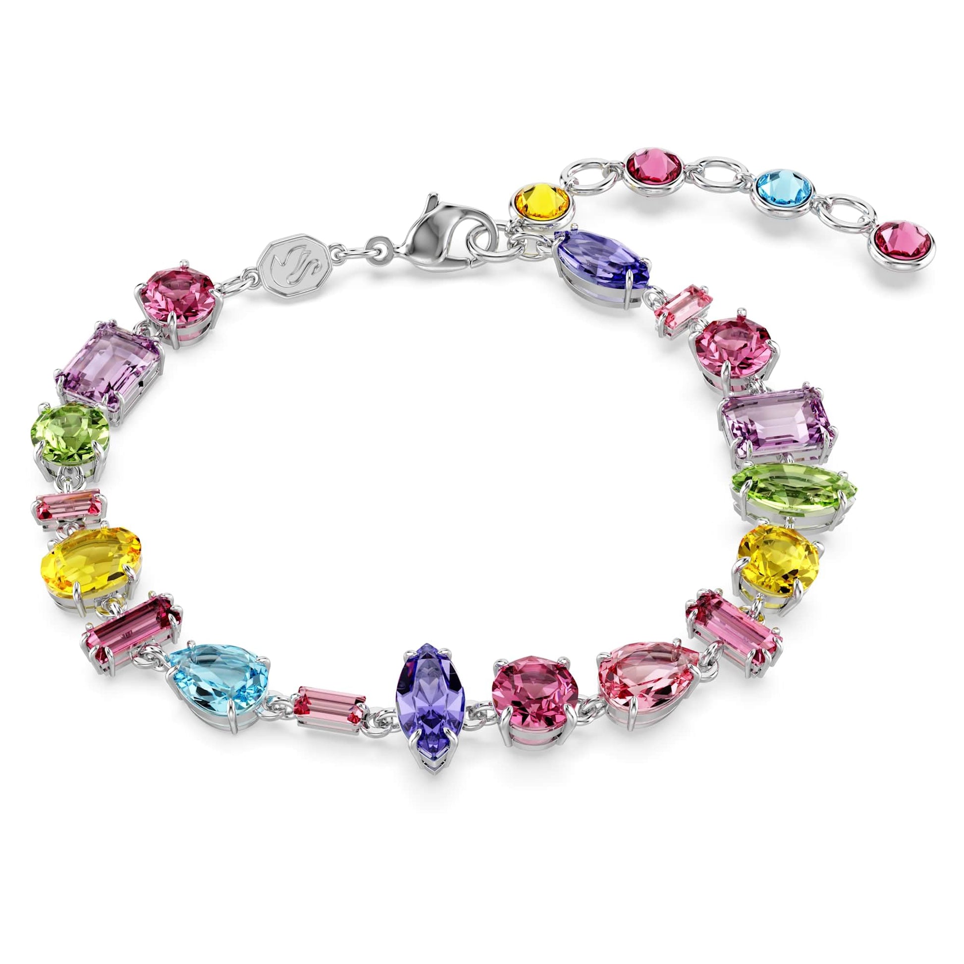 Swarovski Rhodiniertes 'Gema' Armband mit Bunten und Strahlenden Kristallen