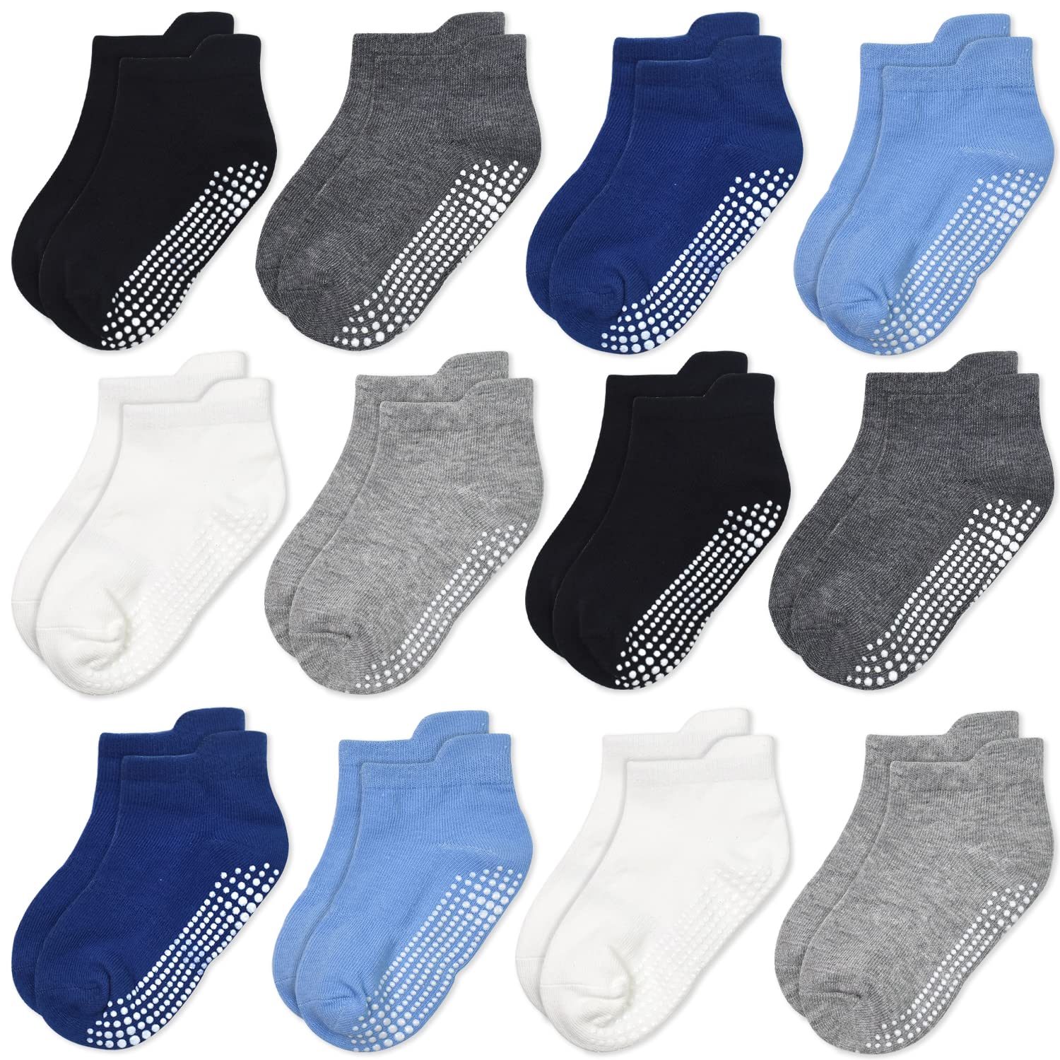 Kinder Stoppersocken (12 Paar): Antirutschsocken für Jungen, Mädchen | 3-5 Jahre