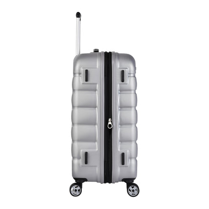 PROBEETLE BY EMINENT 'Voyager VII' Super-Leichtes Hartschalen Reisekoffer | Erweiterbar, Anti-Kratz, TSA-Schloss (Silber)