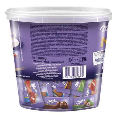 Milka Naps Mix (1kg Dose): Zartschmelzende Mini-Schokoladentäfelchen aus Alpenmilch