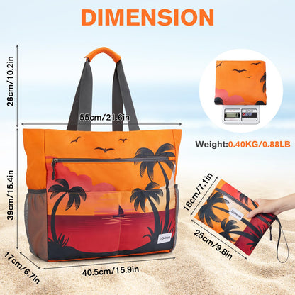 Wasserdichte Strandtasche XXL für Familie: Faltbar, Leicht auch für Shopping