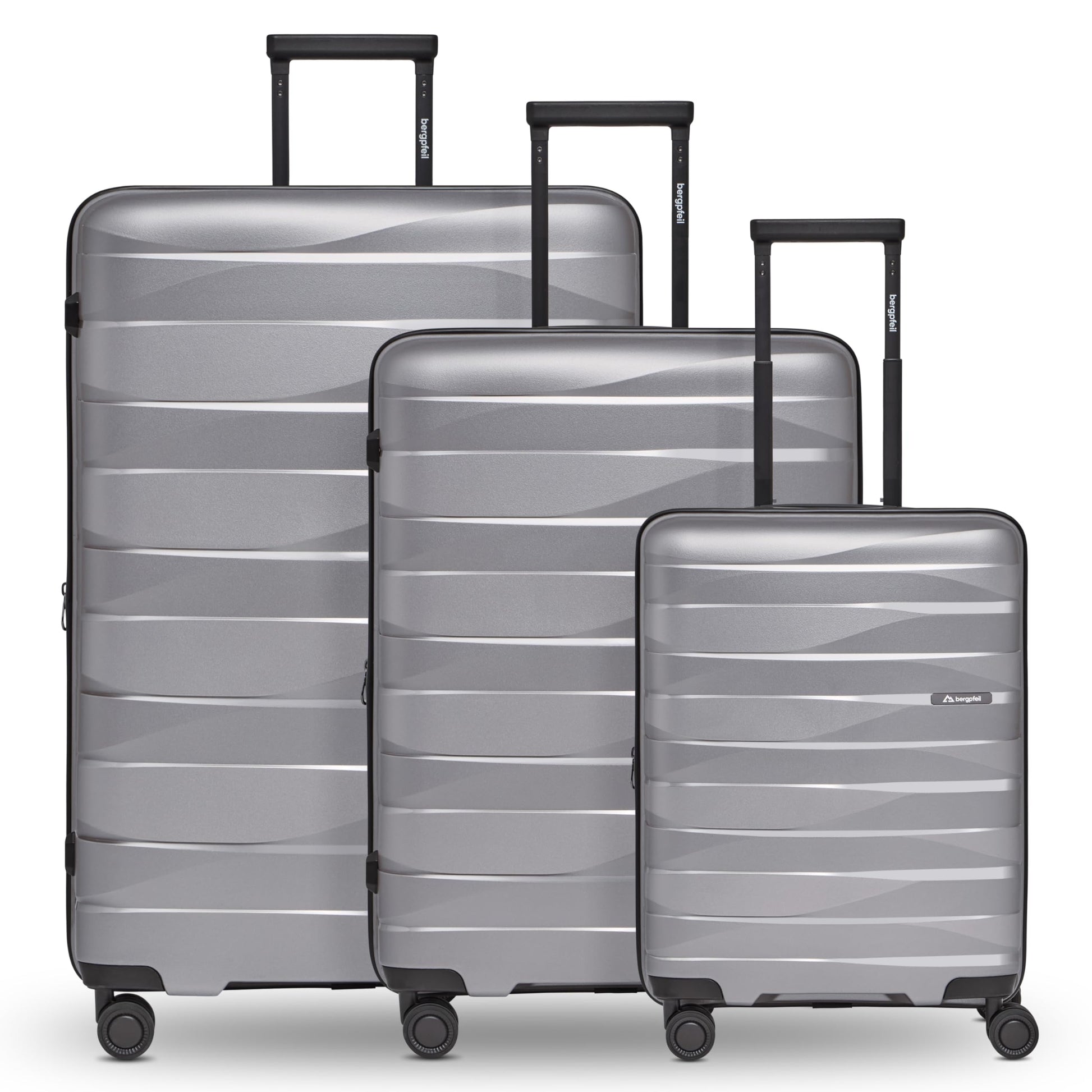 BERGPFEIL Hartschalen Reisekoffer-Set (3-teilig) mit Dehnfalte & TSA-Schloss