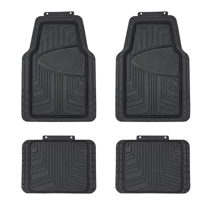 Amazon Basics Ganzjahres-Bodenmatten aus Gummi (4 Stück) für PKW, SUV und LKW (Schwarz)