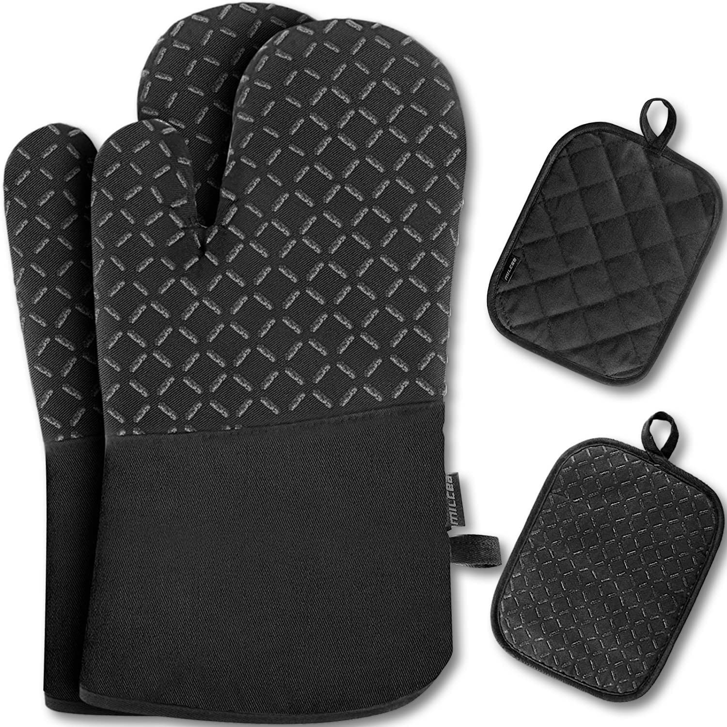 Ofenhandschuhe, Topflappen, Topfhandschuhe (4er Set), Backhandschuhe