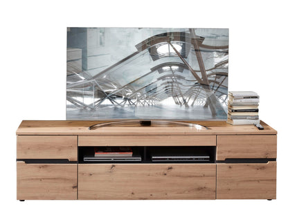 MEMPHIS Wohnwand Komplett-Set in Artisan-Eiche Optik mit LED-Beleuchtung (287x197x47cm)