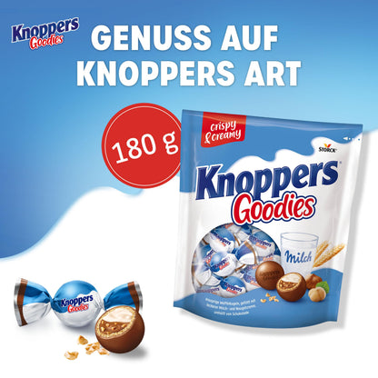 Knoppers Goodies Knusper Minis (1 x 180g): Knusprige Waffelkugeln gefüllt mit Haselnussstücken