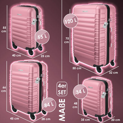 KESSER® Hartschalen Reisekoffer-Set (4-teilig) inkl. Kofferwaage und Gepäckanhänger