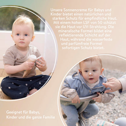 Mabyen Baby & Kids Sommerschutz-Set (2-teilig): Sonnencreme LSF 50 + Insektenstichgel | Ab Geburt, Vegan