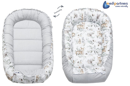 Medi Partners Baby-Nestchen für Neugeborene aus 100% Baumwolle (5-teilig - 100x60x15cm)