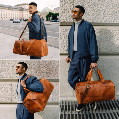 BERLINER BAGS 'Oslo Weekender' Reisetasche aus Leder (Braun): 45 Liter