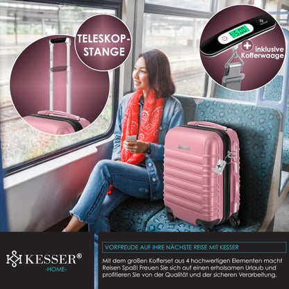 KESSER® Hartschalen Reisekoffer-Set (4-teilig) inkl. Kofferwaage und Gepäckanhänger