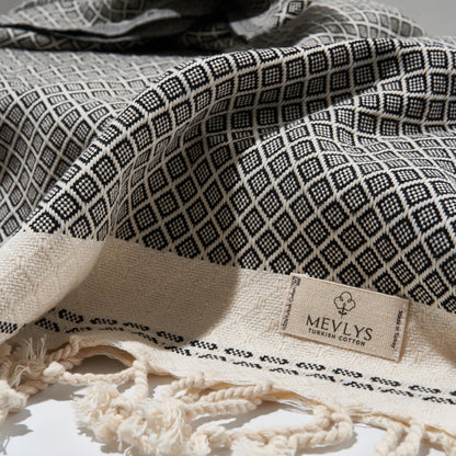 MEVLYS Strand- Hamamtuch (2er-Set - 100x180cm) aus Baumwolle | Extra-Leicht