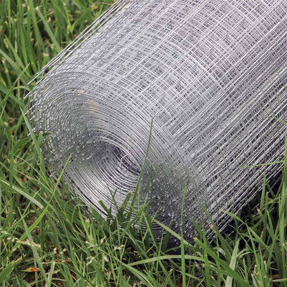 WILTEC Maschendrahtzaun mit 19x19mm Drahtstärke: (1m x 10m x 0,75mm): Volierendraht 4-Eck aus Stahl verzinkt