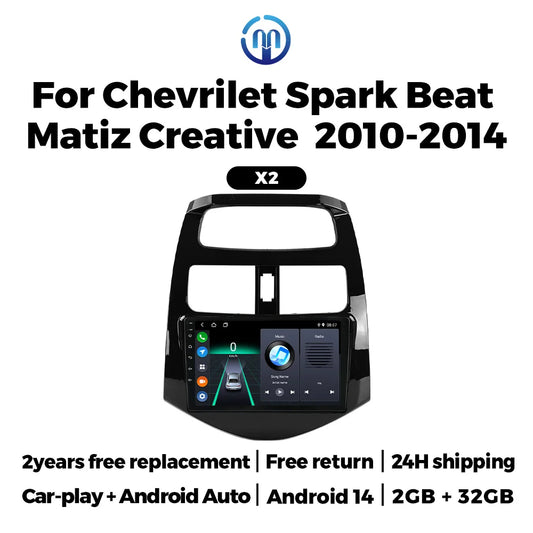 MEKEDE Auto-Multimedia-Navigationssystem für Chevrolet Spark Beat Matiz Creative 2010-2014 Carplay Autoradio Android WIFI GPS