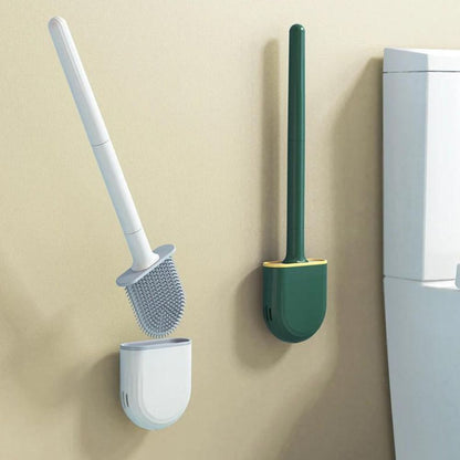 WC Toilettenbürste mit Silikonborsten + Schnell Trocknendem Haltersatz1