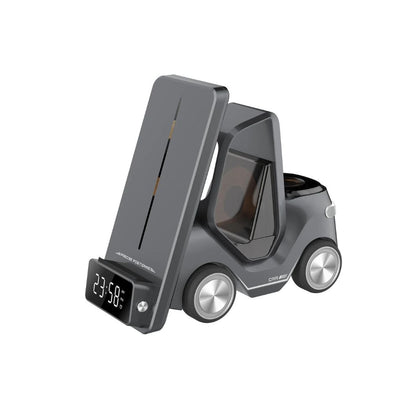 5-in-1 Wireless Gabelstapler-Design  Schnelllade- und Weckstation für iPhone, iWatch und AirPods