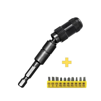 Magnetischer flexibler Schraubenbohrer-Schnellwechsel-Bithalter für enge Räume mit Bit Set (Schwarz)
