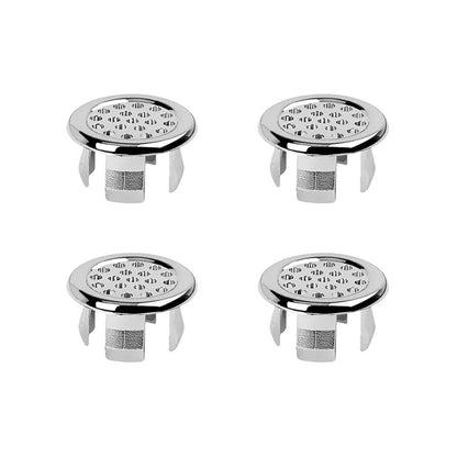4er-Set Waschbecken/Spüle Überlaufloch-Abdeckung | Rund aus ABS-Kunststoff (Silber-Typ C)