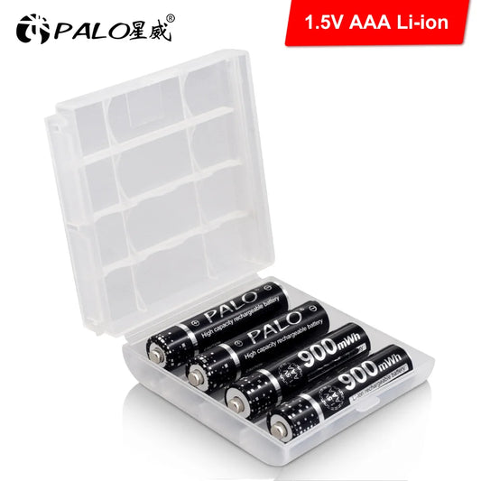 PALO 1,5V AAA Wiederaufladbare Li-Ionen-Batterie 900mWh AAALithium-Batterien mit 4-Slot-LCD-Ladegerät für 1,5V AA AAA Batterien – Bild 2