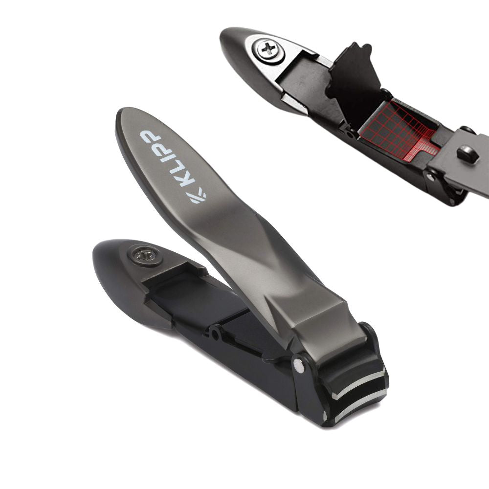 KLIPP Nagelknipser für Männer mit Auffangbehälter mit ergonomischem Hebel inkl. Ziplockbeutel