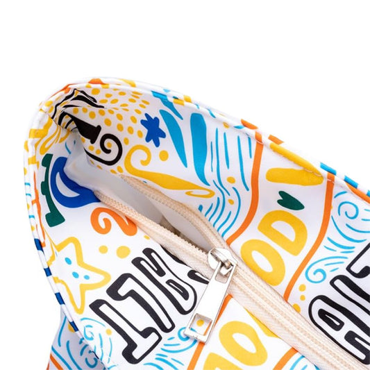 Große XXL Damen Strand- Badetasche mit Reißverschluss: Beach Bag, Leicht & Faltbar