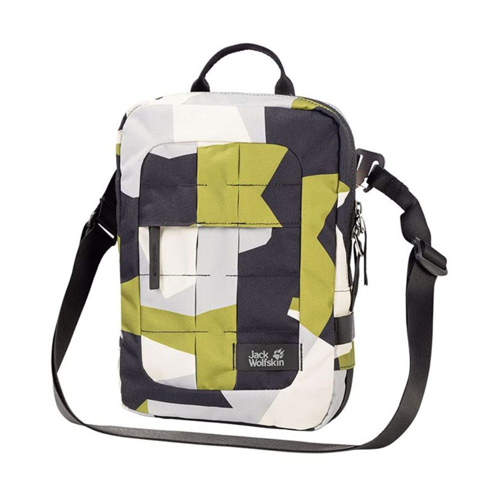Jack Wolfskin Unisex 'TRT Utility' Umhängetasche mit Reißverschluss (Green Geo Block)