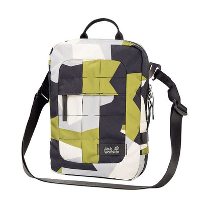 Jack Wolfskin Unisex 'TRT Utility' Umhängetasche mit Reißverschluss (Green Geo Block)