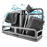 HOMELYN Spülbecken Organizer Set aus Edelstahl inkl. Spülbürste mit Abtropfschale: Modernes Design