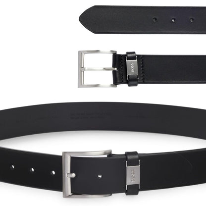 BOSS 'Connio'Herren Gürtel aus Echt-Leder: Business Gürtel in Schwarz (100x4cm)