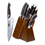 HOSHANHO Profi Messerblock-Set mit Holzblock (8-teilig) aus japanischer Stahl