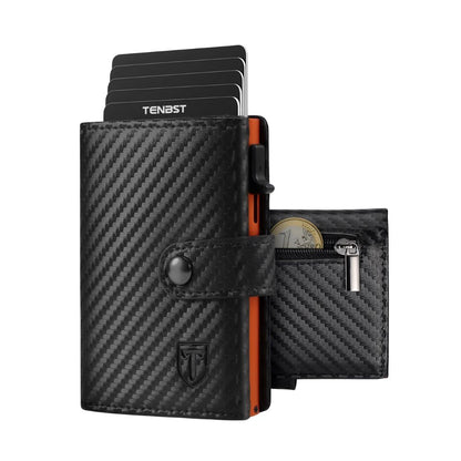 Slim Wallet-Geldbörse für Herren mit Münzfach & RFID Schutz: Kreditkartenetui