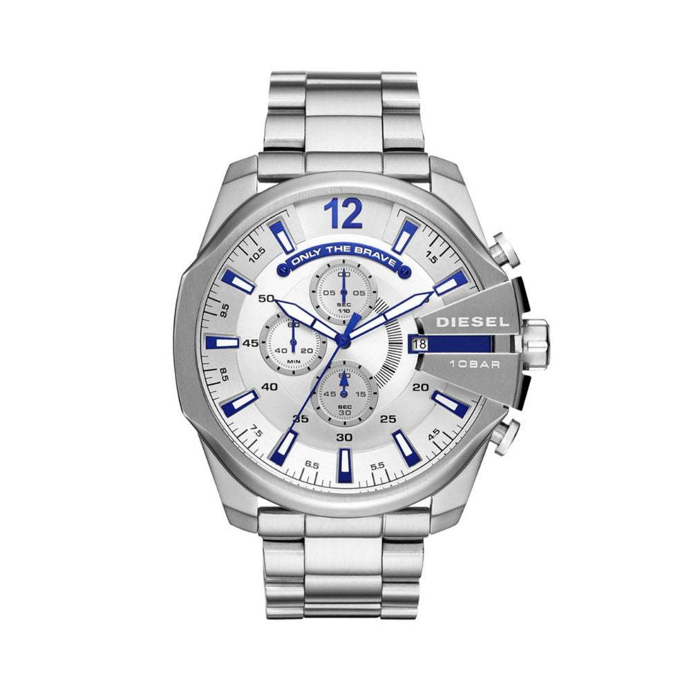 DIESEL Mega Chief Herrenuhr 'DZ4477' mit Quarzwerk (59mm) mit Edelstahlarmband
