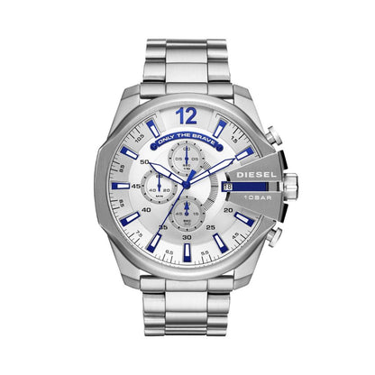 DIESEL Mega Chief Herrenuhr 'DZ4477' mit Quarzwerk (59mm) mit Edelstahlarmband