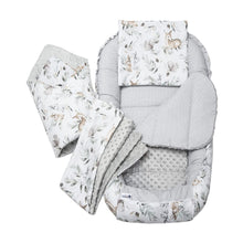 Medi Partners Baby-Nestchen für Neugeborene aus 100% Baumwolle (5-teilig - 100x60x15cm)