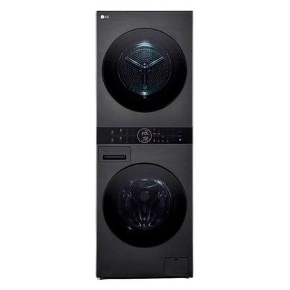 LG (WT1210BBF) Washtower: Waschmaschine - 12kg & Trockner - 10 kg | Einheitliches Panel, WiFi, Schwarz