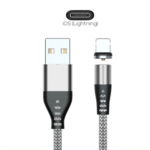 Magnetisches Aufladekabel mit Schnellladung | iOS Lightning (Silber)