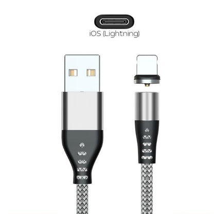 Magnetisches Aufladekabel mit Schnellladung | iOS Lightning (Silber)