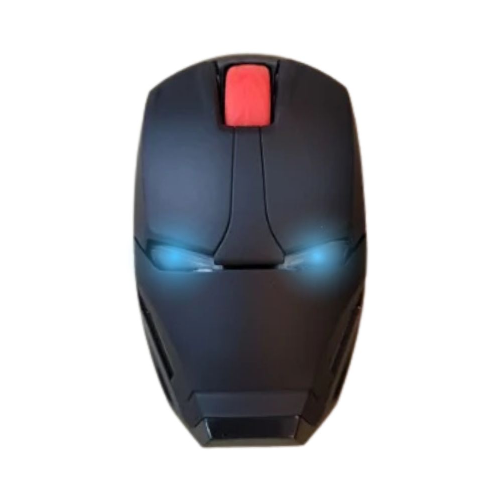 Iron Man Wireless-Maus: Ergonomisch, 2.4G USB Funk, LED-Licht, 1600DPI, leiser Klick, für PC, Laptop, MacBook
