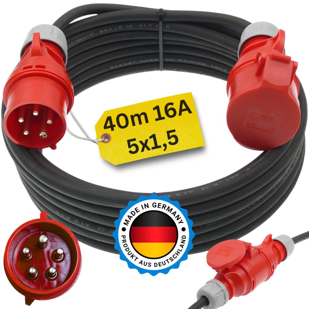 Starkstromverlängerungskabel H07RN-F CEE mit 400V und 16A: Robust, flexibel und zuverlässig