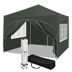 WOLTU 3x3m Faltpavillon mit 4 Seitenwänden | UV-Schutz - Höhenverstellbar - Wasserabweisend (inkl. Tragetasche)