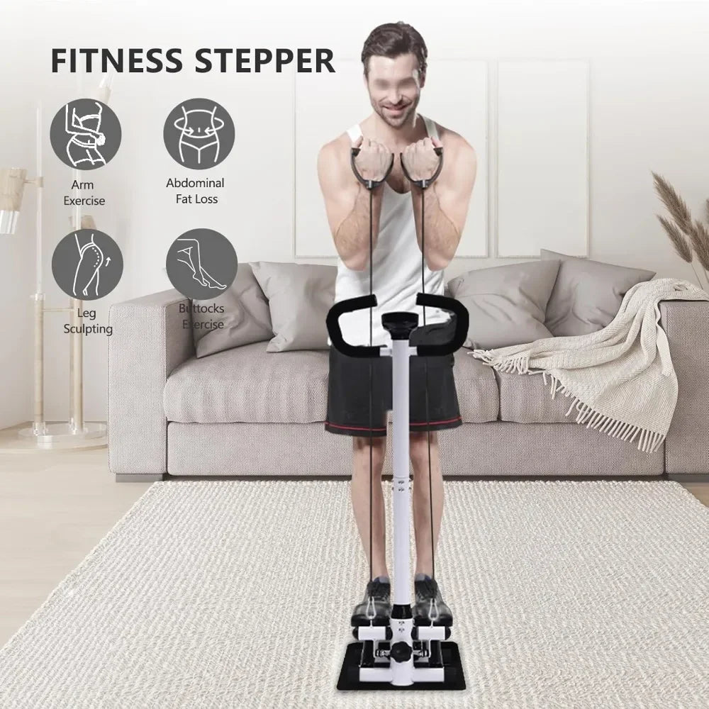 Twist Stepper für Zu Hause, Stoßfester Übungsschritt für Ganzkörpertraining, Optionaler Stepper mit Widerstandsbändern oder Lenker – Bild 2