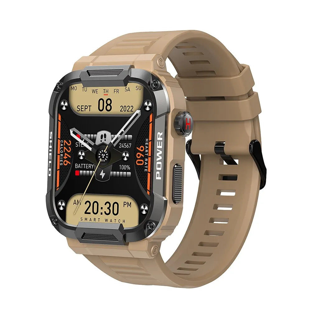 Militär Outdoor Smartwatch | Bluetooth-Anrufe, IP68 Wasserdicht, Fitness-Tracking für iPhone, Samsung: Android und iOS2