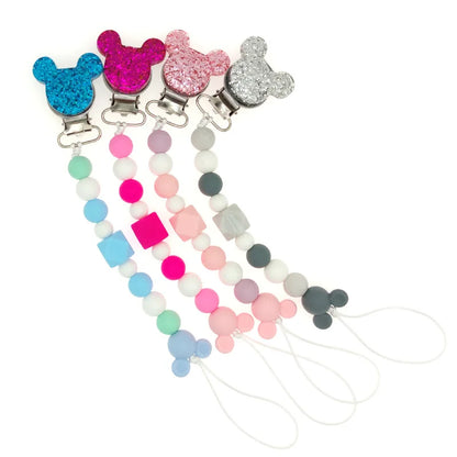 Baby-Schnullerkette mit Silikonperlen und Beißring